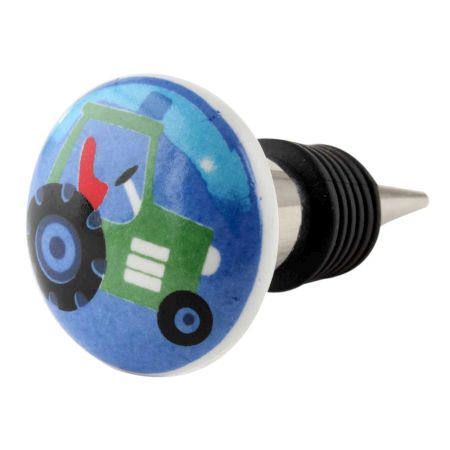 Tractor Flat Ceramic Wine Bottle Stopper